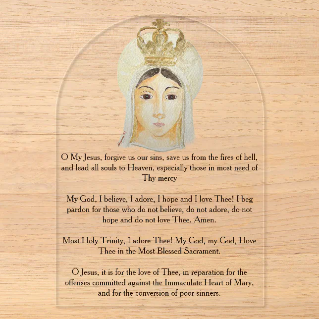 Our Lady of Fatima Acrylic Prayer Card Invitations | Zazzle