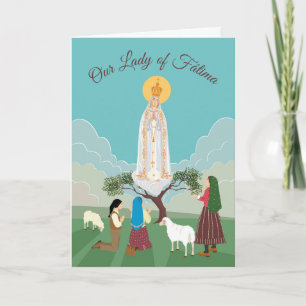 Our Lady of Fatima and the shepherds birthday Note Card
