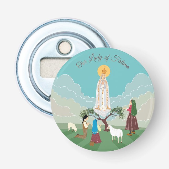 Our Lady of Fatima and the three shepherds Bottle Opener (Front)