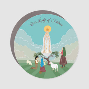 Our Lady of Fatima and the three shepherds Car Magnet