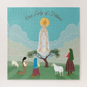 Our Lady of Fatima and the three shepherds Jigsaw Puzzle