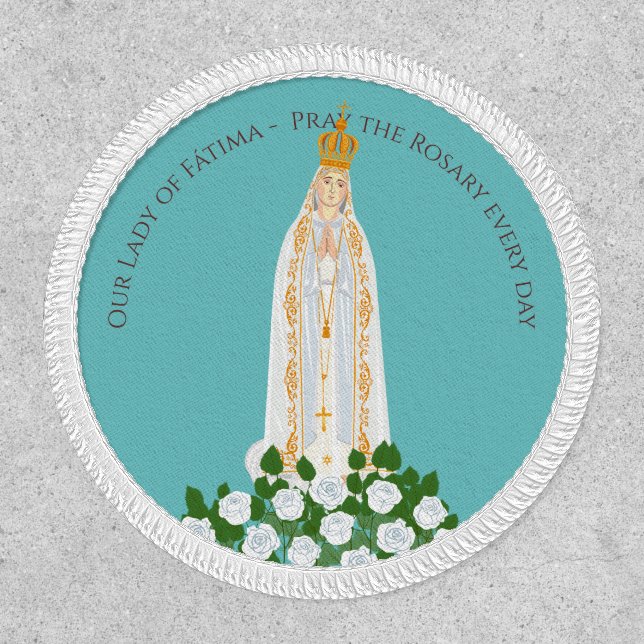 Our Lady of Fatima and white roses Patch (Front)
