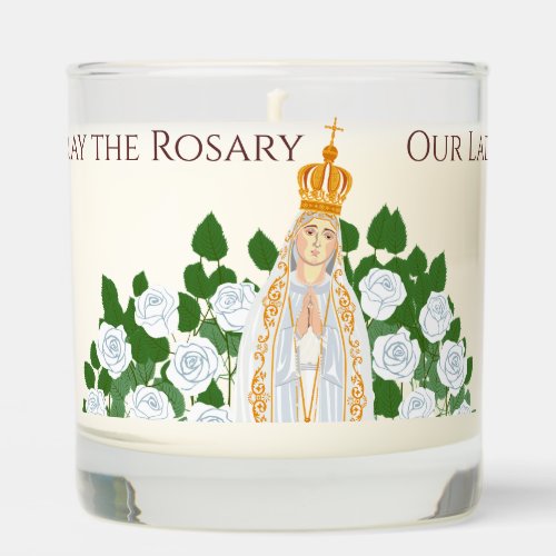 Our Lady of Fatima and white roses Scented Candle