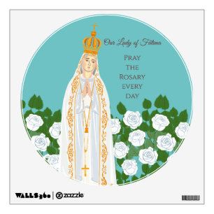 Our Lady of Fatima and white roses Wall Decal