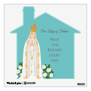 Our Lady of Fatima and white roses Wall Decal