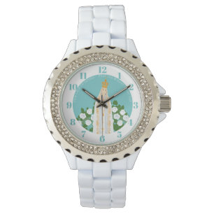Our Lady of Fatima and white roses Watch