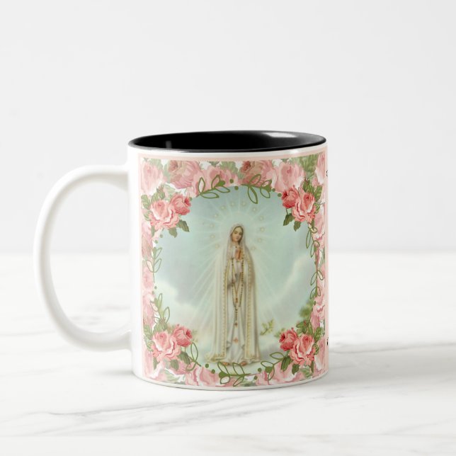 Our Lady of Fatima Centennial Anniversary Two-Tone Coffee Mug (Left)