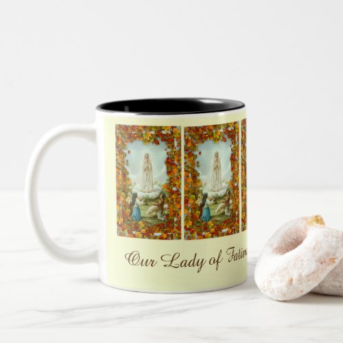 Our Lady of Fatima Centennial Fall Autumn Two_Tone Coffee Mug