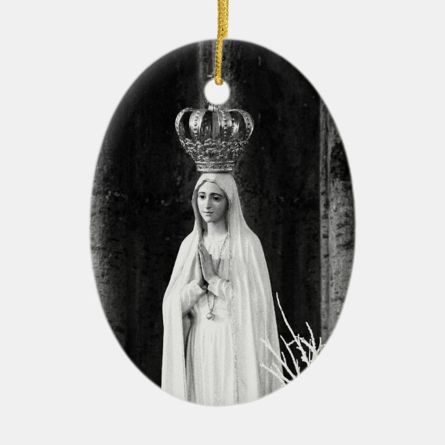Our Lady of Fatima Ceramic Ornament (Front)