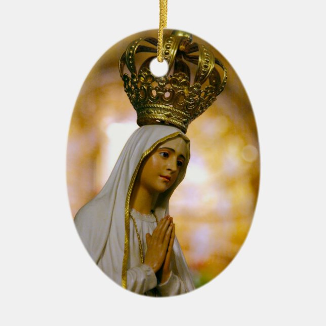 Our Lady of Fatima Ceramic Ornament (Front)