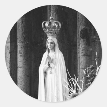 Our Lady Of Fatima Classic Round Sticker by gavila_pt at Zazzle