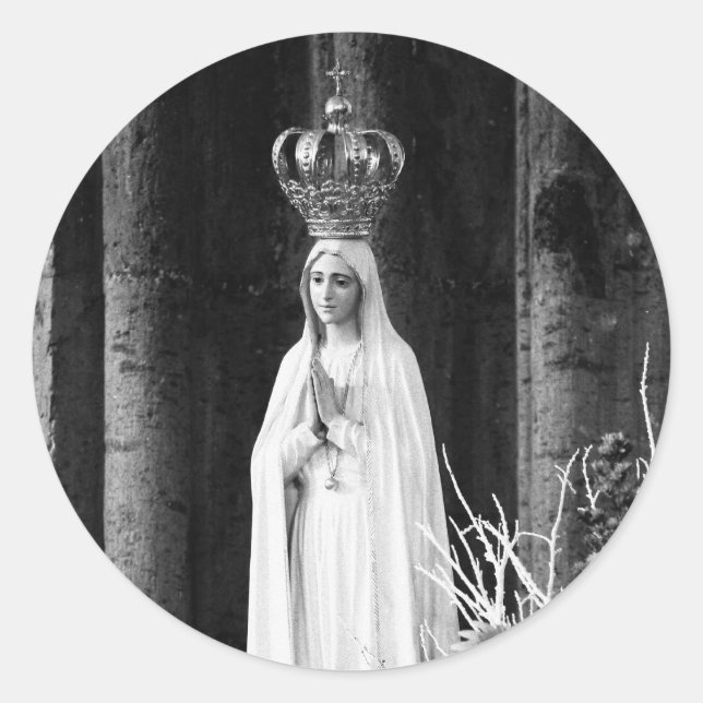 Our Lady of Fatima Classic Round Sticker (Front)