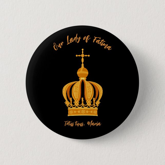 Our Lady of Fatima crown Button (Front)