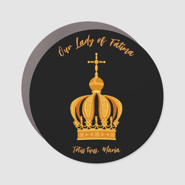 Our Lady of Fatima crown Car Magnet (Front)