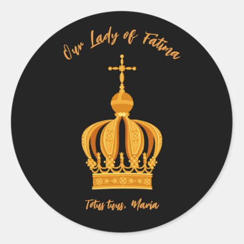 Our Lady of Fatima crown Classic Round Sticker