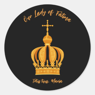 Our Lady of Fatima crown Classic Round Sticker