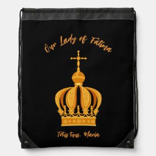 Our Lady of Fatima crown Drawstring Bag