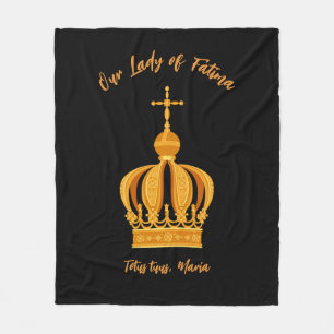 Our Lady of Fatima crown Fleece Blanket