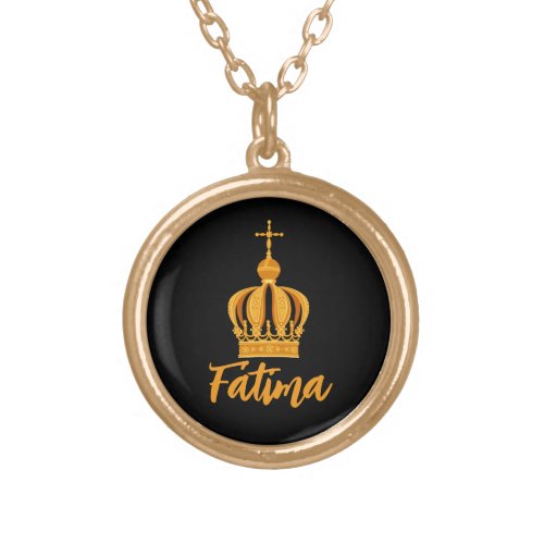 Our Lady of Fatima crown Gold Plated Necklace