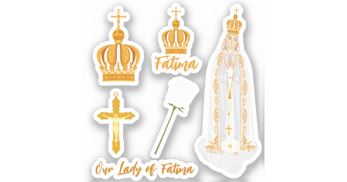 Fatima Sticker Our Lady of Fatima crown Sticker | Zazzle