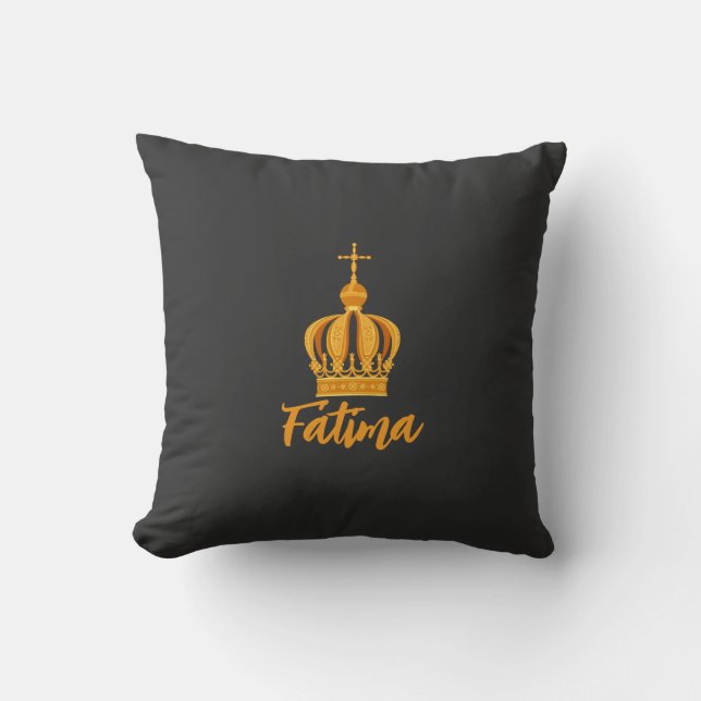 Our Lady of Fatima crown Throw Pillow (Front)