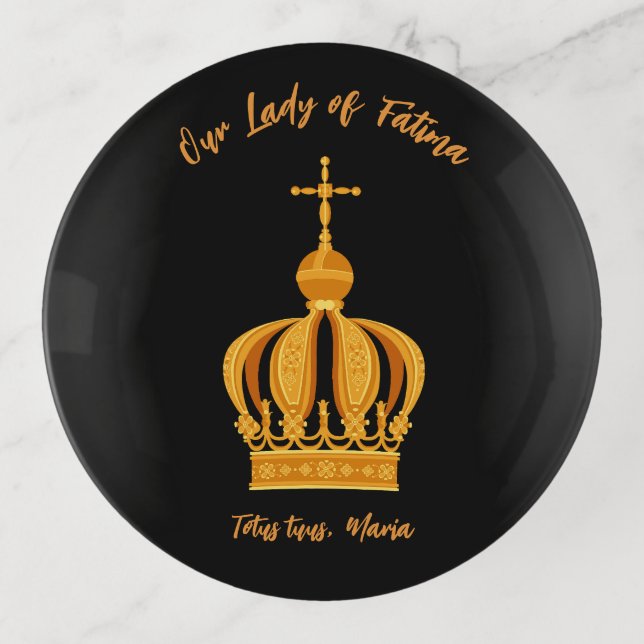 Our Lady of Fatima crown Trinket Tray (Front)