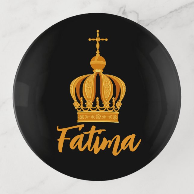 Our Lady of Fatima crown Trinket Tray (Front)