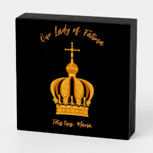Our Lady of Fatima crown Wooden Box Sign