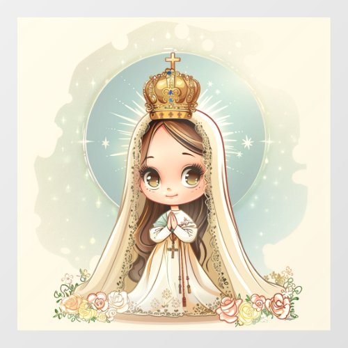 our  lady of fatimacute kawaii style  wall decal 