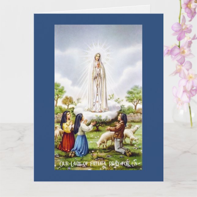 Our Lady of Fatima Greeting Card (Orchid)
