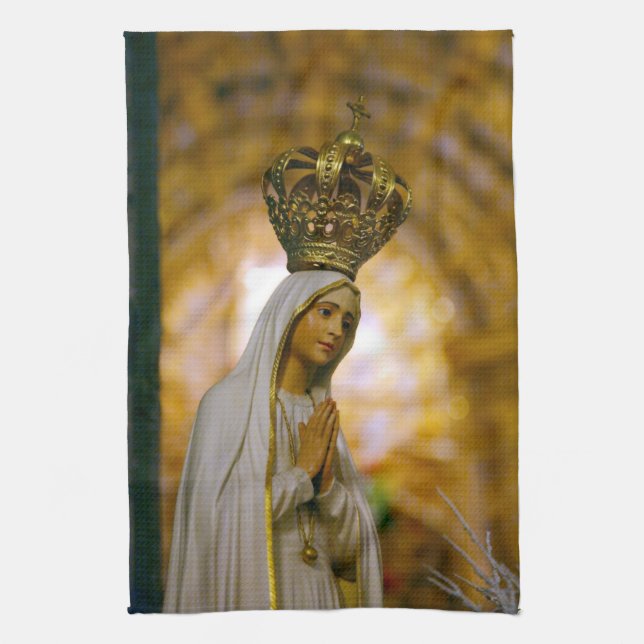 Our Lady of Fatima Kitchen Towel (Vertical)