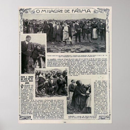 Our Lady of Fatima Miracle Newspaper Portuguese Poster