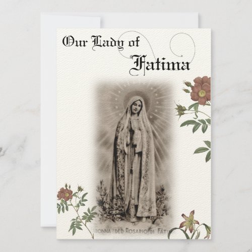 Our Lady of Fatima prayer card