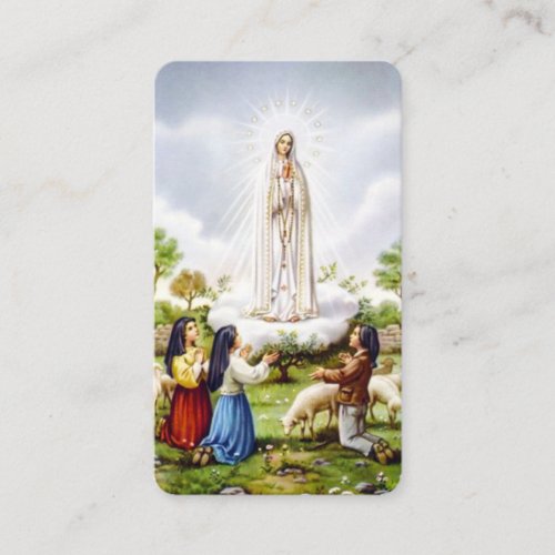 Our Lady of Fatima Prayer Card