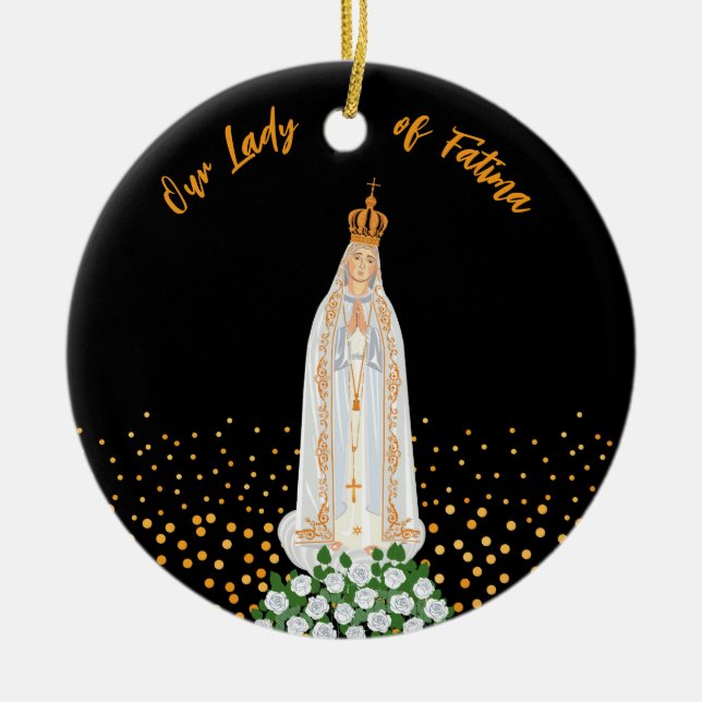 Our Lady of Fatima Procession of Candles Ceramic Ornament (Front)