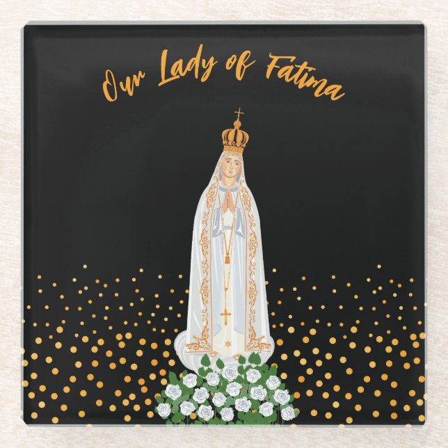 Our Lady of Fatima Procession of Candles Glass Coaster (Front)