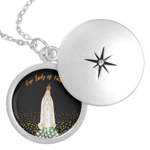 Our Lady of Fatima Procession of Candles Locket Necklace