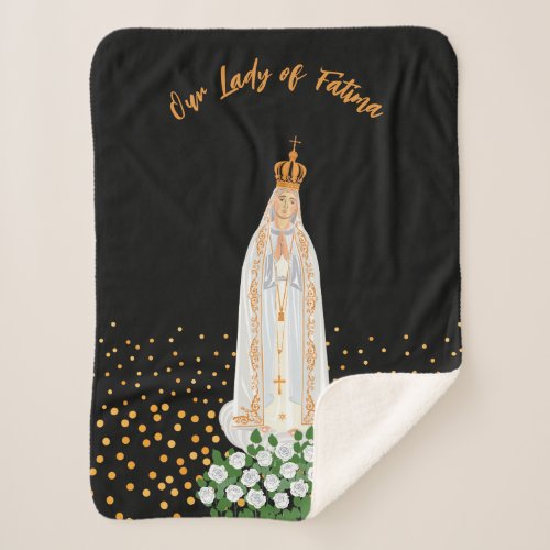 Our Lady of Fatima Procession of Candles Sherpa Blanket