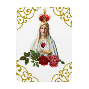 Our Lady of Fatima Rosary Crown Roses Magnet