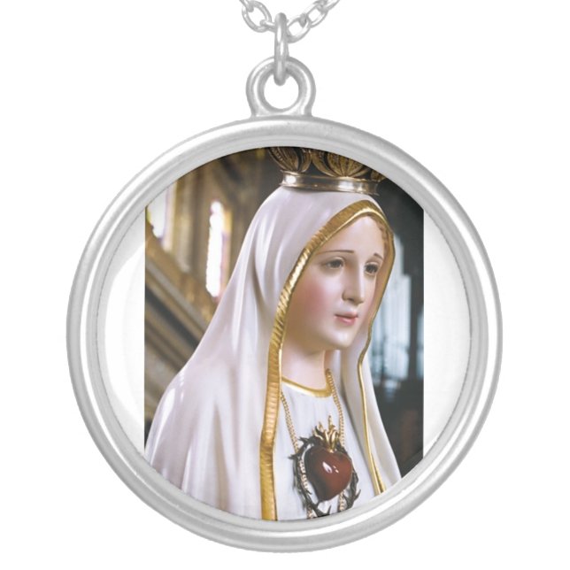 Our lady of Fatima Silver Plated Necklace (Front)