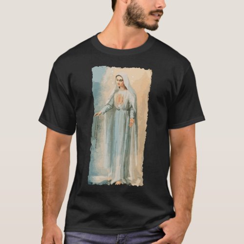 Our Lady of Fatima Virgin Mary Catholic Painting T_Shirt