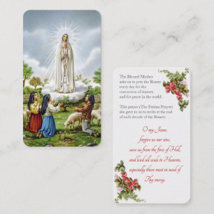Our Lady of Fatima with "Fatima Prayer" Card