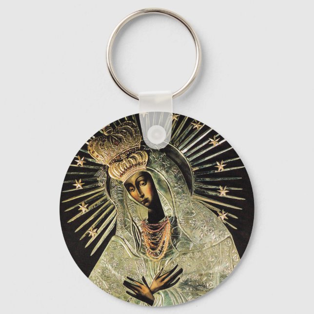 Our Lady of Gate of Dawn Lithuania Black Madonna Keychain (Front)