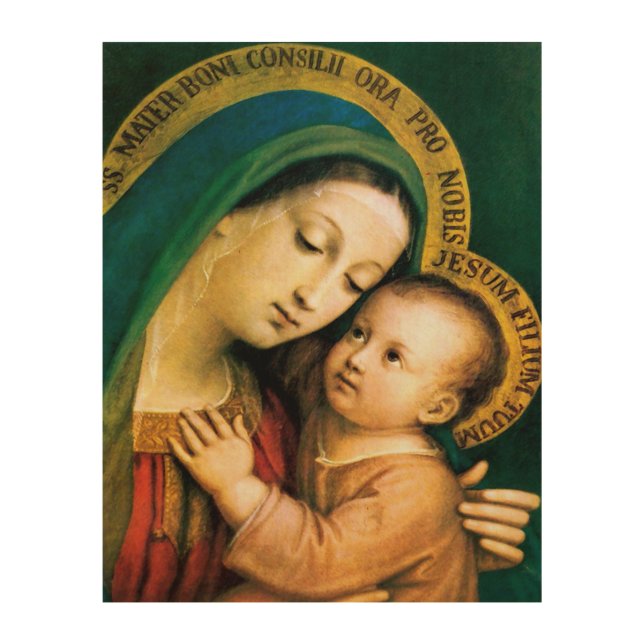 OUR LADY OF GOOD COUNSEL DEVOTIONAL IMAGE WOOD WALL ART (Front)