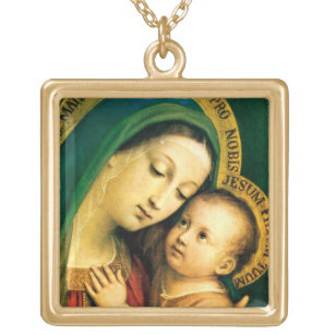 our lady of good counsel gold plated necklace