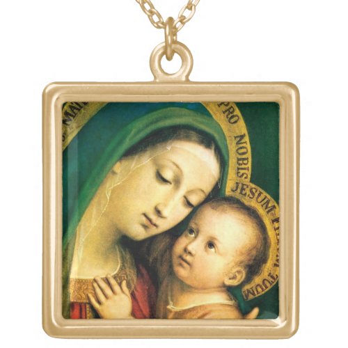 our lady of good counsel gold plated necklace