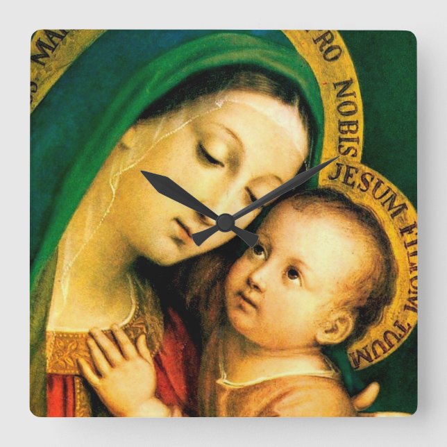 Our Lady Of Good Counsel Square Wall Clock (Front)