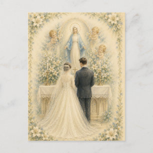 Our Lady of Grace Catholic Wedding Blessings Postcard