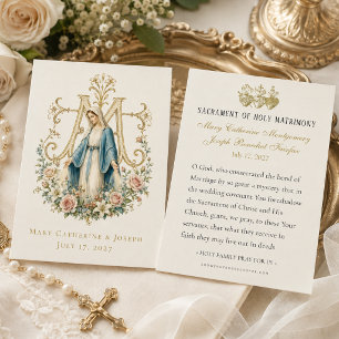 Our Lady of Grace Catholic Wedding Prayer Cards