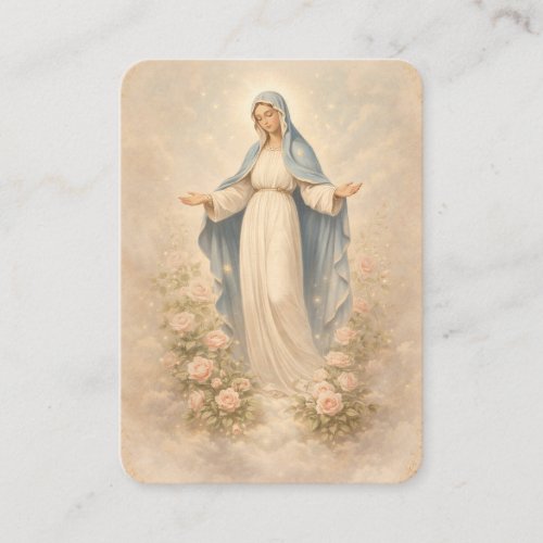 Our Lady of Grace Rose Memorial  Prayer Keepsake Business Card